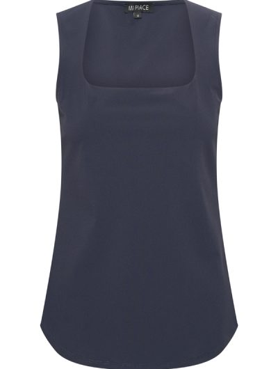 Mi Piace Travelstof Mouwloze Top Vierkante Hals donkerblauw 202610