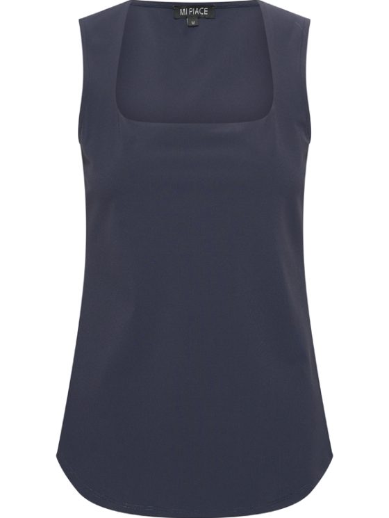 Mi Piace Travelstof Mouwloze Top Vierkante Hals donkerblauw 202610 - Afbeelding 4