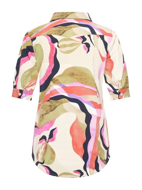 Mi Piace Travelstof Blouse Korte Mouw multicolour picasso print 202270 - Afbeelding 8