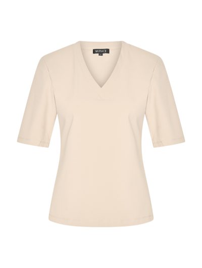 Mi Piace Travelstof Top V-Hals beige 202271
