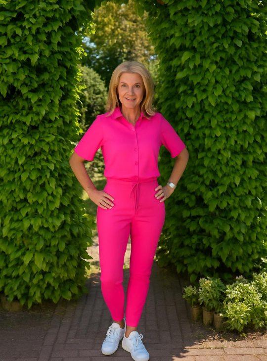 Mi Piace Travelstof Blouse Korte Mouw fuchsia 202502
