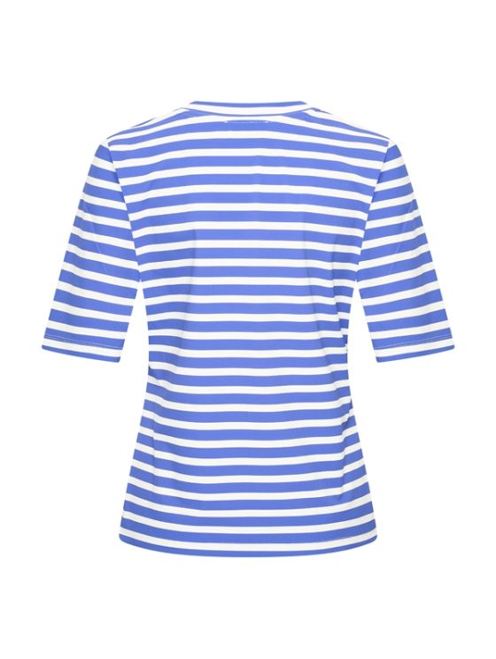 Mi Piace Travelstof Top V-Hals cobalt offwhite stripe 202271 - Afbeelding 3