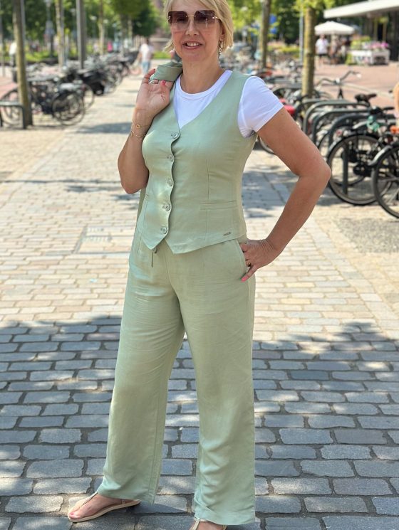 Mi Piace Linnen Broek 2020084 lilypad - Afbeelding 2