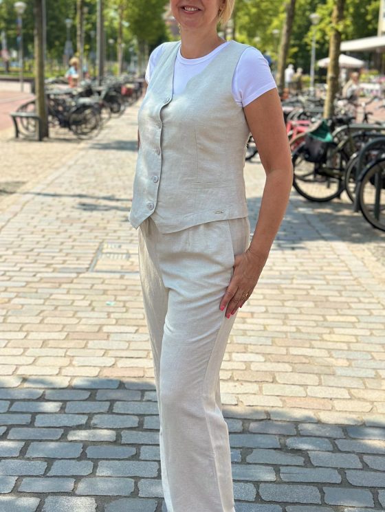 Mi Piace Linnen Broek 2020084 beige