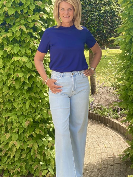 Azzurro Travelstof Top Jada 9214 donkerblauw - Afbeelding 2