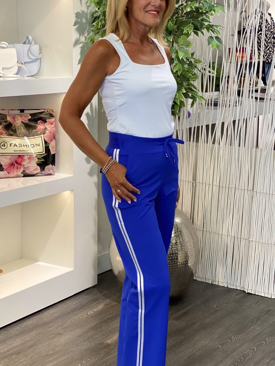 Mi Piace Travelbroek Binding cobalt blauw offwhite 202617