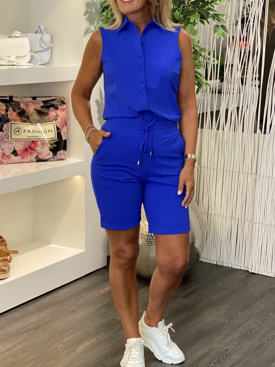 Mi Piace Travelstof Blouse Mouwloos cobalt 202299 - Afbeelding 2