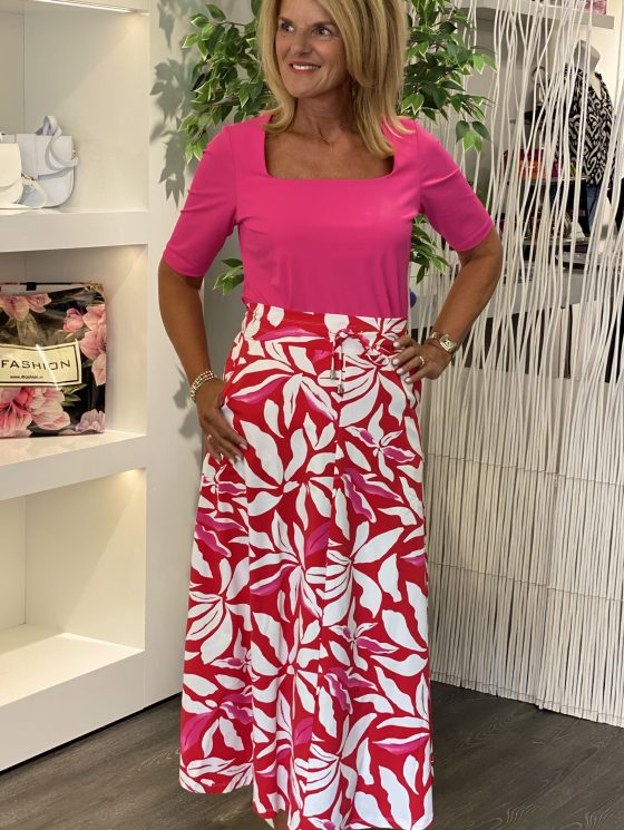 Mi Piace Travelstof Top Vierkante Hals fuchsia 202609 - Afbeelding 2