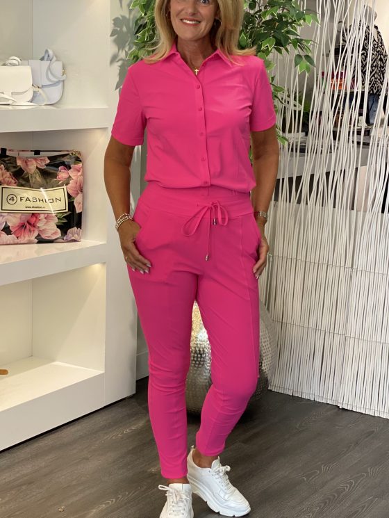 Mi Piace Travelstof Blouse Korte Mouw fuchsia 202270 - Afbeelding 2