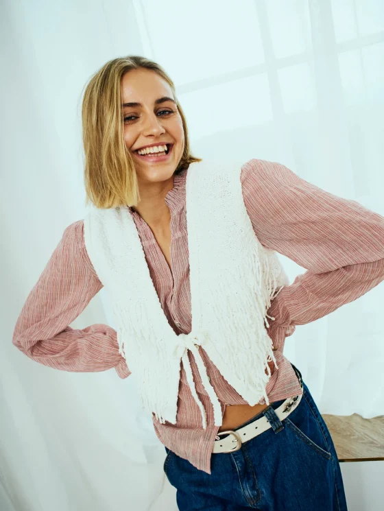 Freequent Helly Blouse moonbeam w. baked apple - Afbeelding 2
