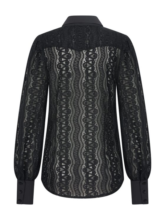 Mi Piace Travelstof Blouse Kant zwart 202352 - Afbeelding 3