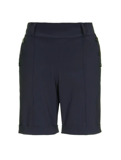 Mi Piace Travelstof Korte Broek met Knopen 202272 donkerblauw