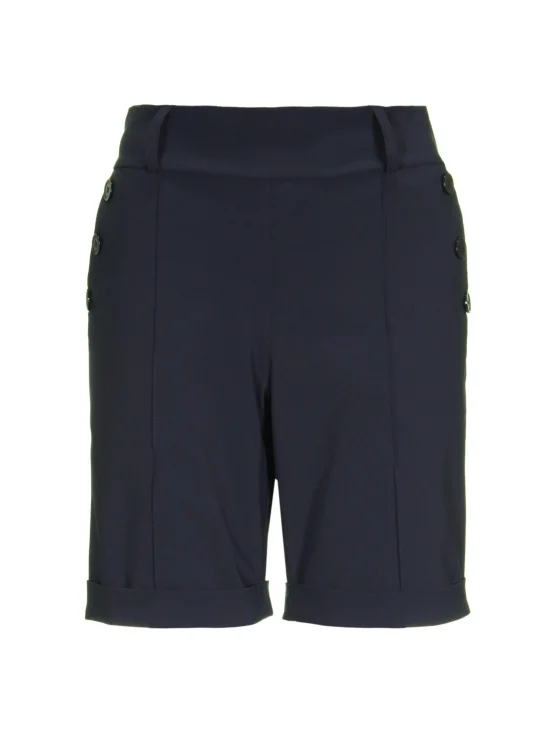 Mi Piace Travelstof Korte Broek met Knopen 202272 donkerblauw