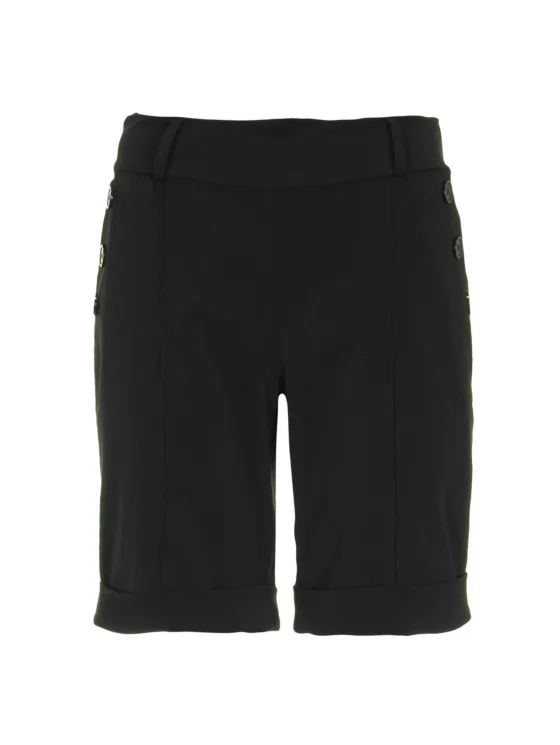 Mi Piace Travelstof Korte Broek met Knopen 202272 zwart
