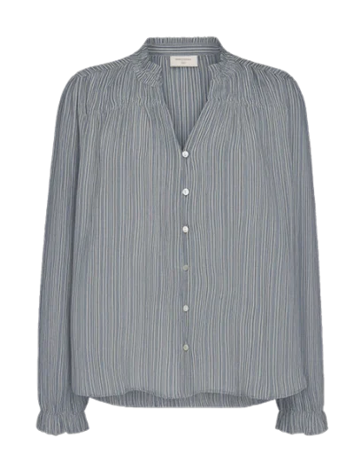 Freequent Helly Blouse moonbeam w. vintage indigo
