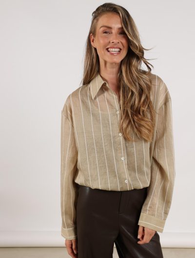 Nukus Iris Blouse Stripe goud offwhite