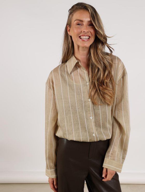 Nukus Iris Blouse Stripe goud offwhite