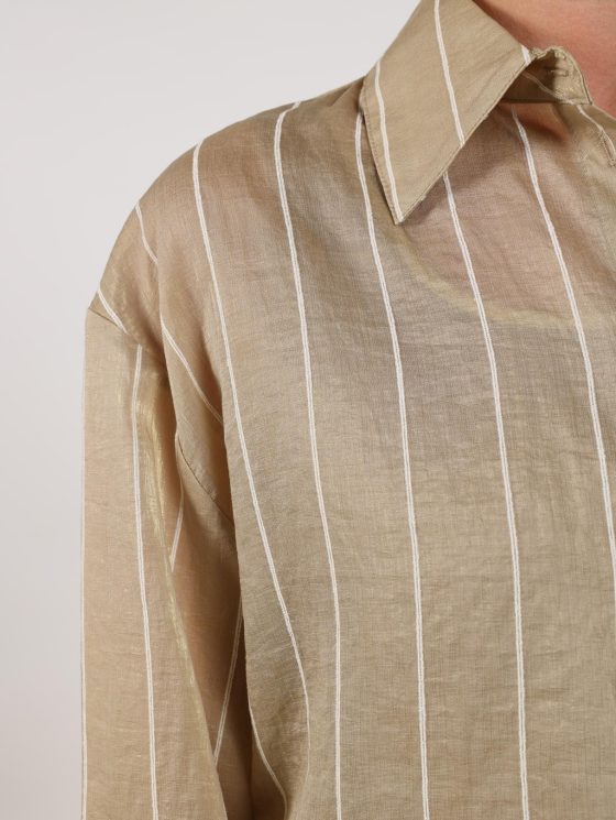 Nukus Iris Blouse Stripe goud offwhite - Afbeelding 5