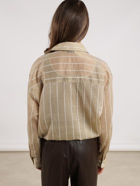Nukus Iris Blouse Stripe goud offwhite - Afbeelding 4