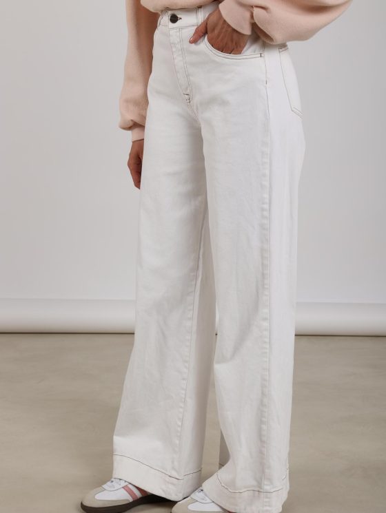 Nukus Abby Broek Denim Embroidery off white - Afbeelding 2