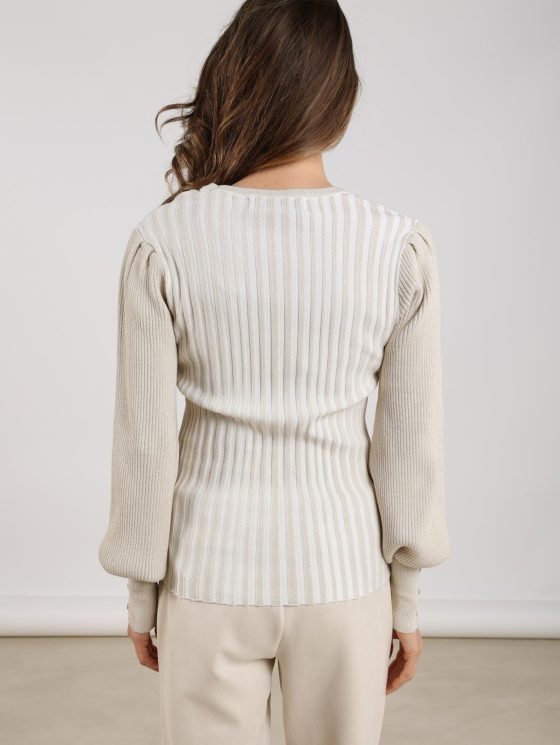 Nukus Mulberry Pullover Lurex off white - Afbeelding 4