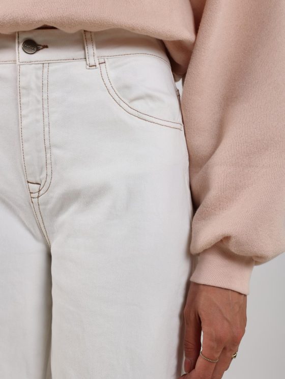 Nukus Abby Broek Denim Embroidery off white - Afbeelding 4