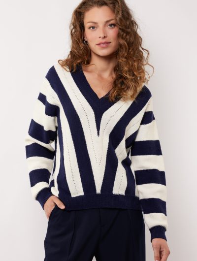 G-maxx Rekha Knit Pullover eclipse/offwhite