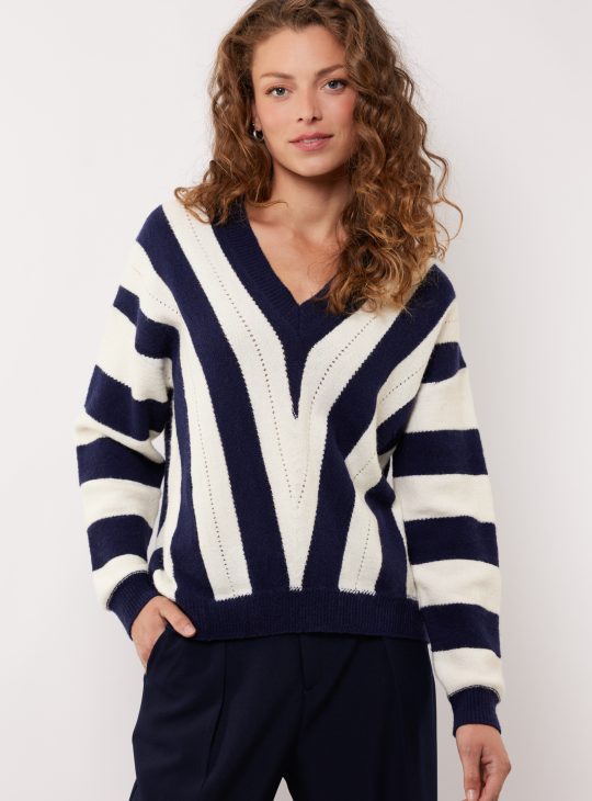 G-maxx Rekha Knit Pullover trui eclipse/offwhite