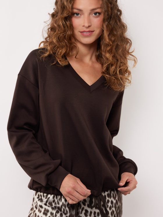 G-maxx Salma Sweater dark chocolate - Afbeelding 2