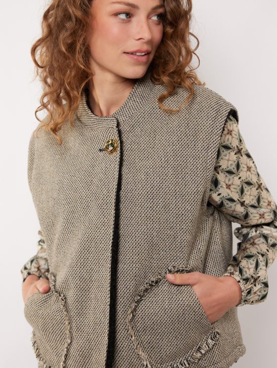 G-maxx Kamala Gilet black/olive green - Afbeelding 7