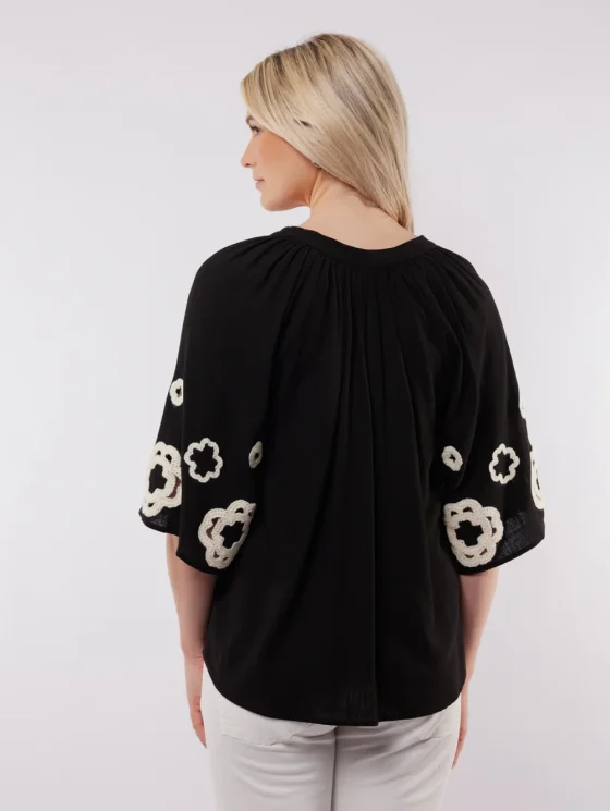 C&S Braga blouse top  zwart - Afbeelding 3
