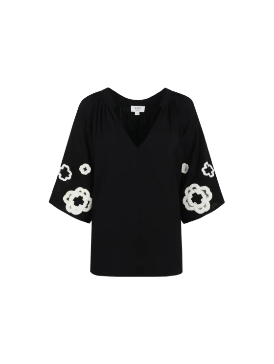 C&S Braga blouse top  zwart - Afbeelding 5