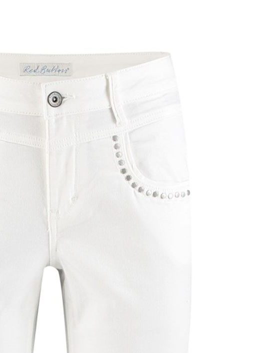Red Button Sienna Color & Rivets Broek white - Afbeelding 2