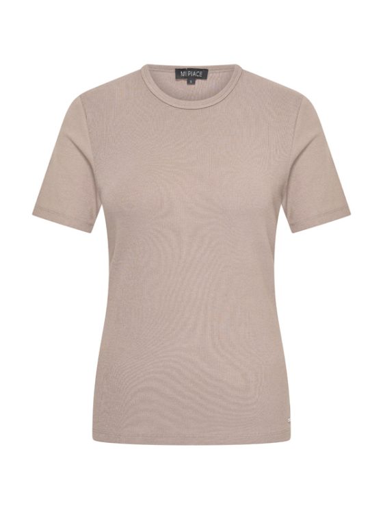 Mi Piace Basic T-shirt taupe 2020056 - Afbeelding 4