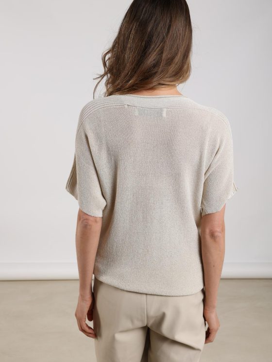 Nukus Merla Top Lurex zand - Afbeelding 4