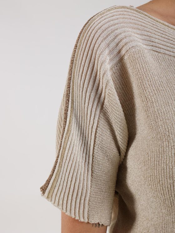 Nukus Merla Top Lurex zand - Afbeelding 5