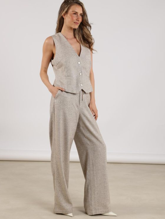 Nukus Vera Broek Strass zand - Afbeelding 2