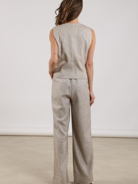 Nukus Vera Broek Strass zand - Afbeelding 4
