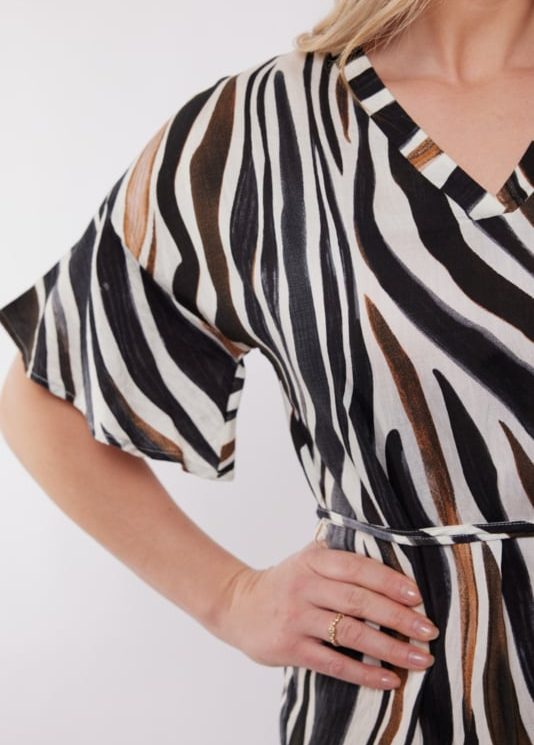 C&S Puerto Rico Jurk offwhite / tiger eye - Afbeelding 3