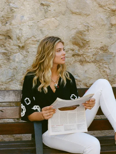 C&S Braga blouse top  zwart