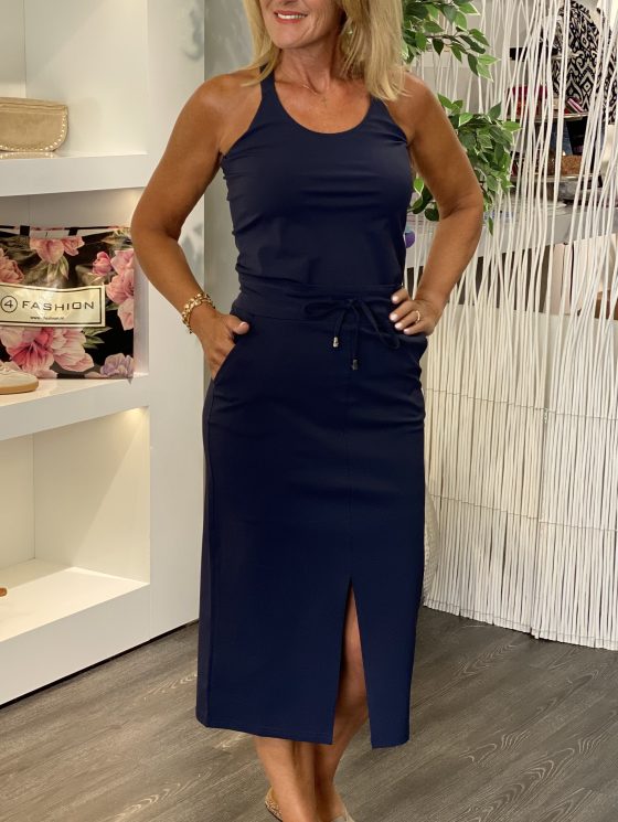 Mi Piace Travelstof Halflange Rok donkerblauw 202424 - Afbeelding 2