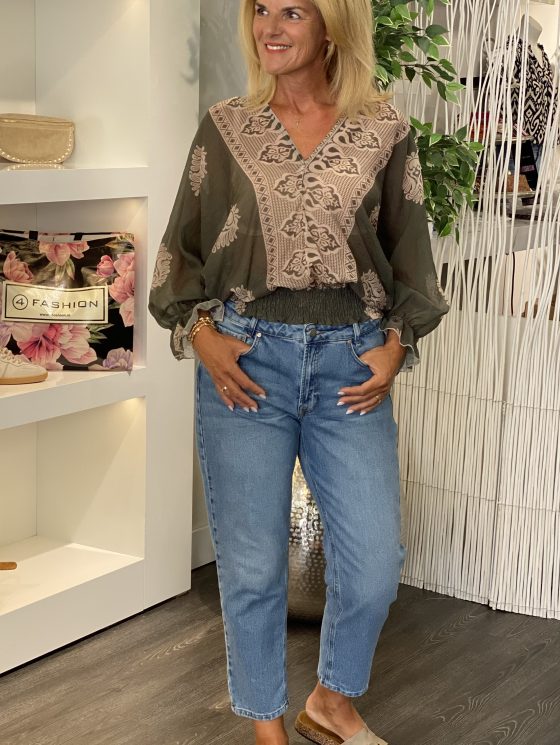 Tan Fashion Blouse army groen - Afbeelding 2