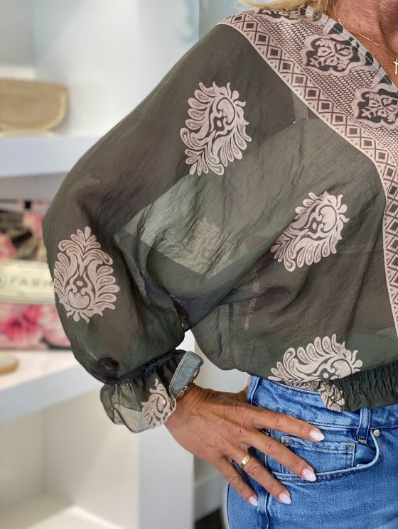 Tan Fashion Blouse army groen - Afbeelding 3