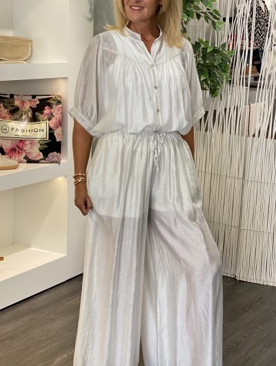 Tan Fashion Extra Wijde Broek offwhite
