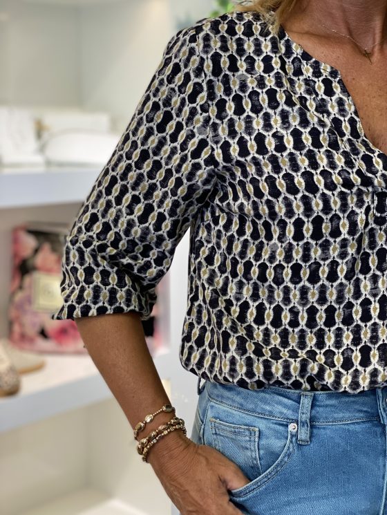 Freequent Adney Blouse black w. moonbeam - Afbeelding 3