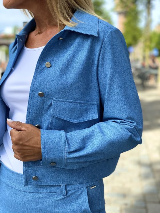 Mi Piace Travelstof Jacket bonded bleached denim 202628 - Afbeelding 3