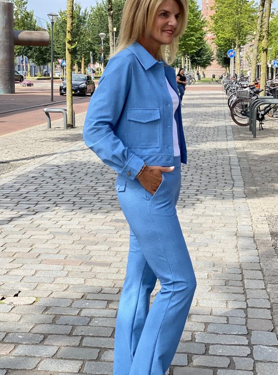 Mi Piace Bonded Travelstof Broek Premium Kwaliteit bleached denim 202631