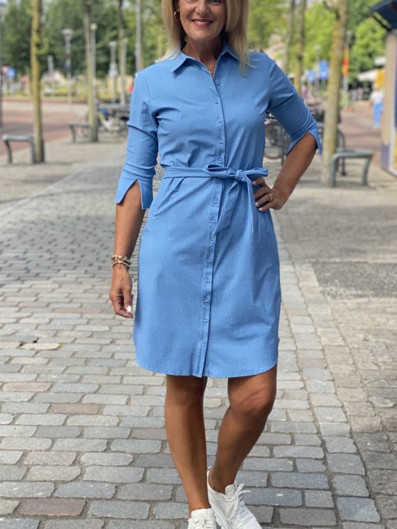 Travelstof jurk Mi Piace bleached denim 202092 - Afbeelding 2