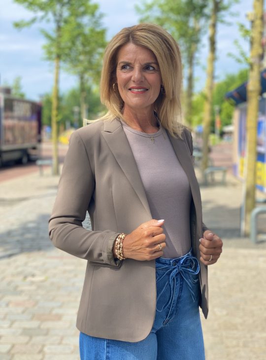 Fashion Halflange Blazer 0406 taupe