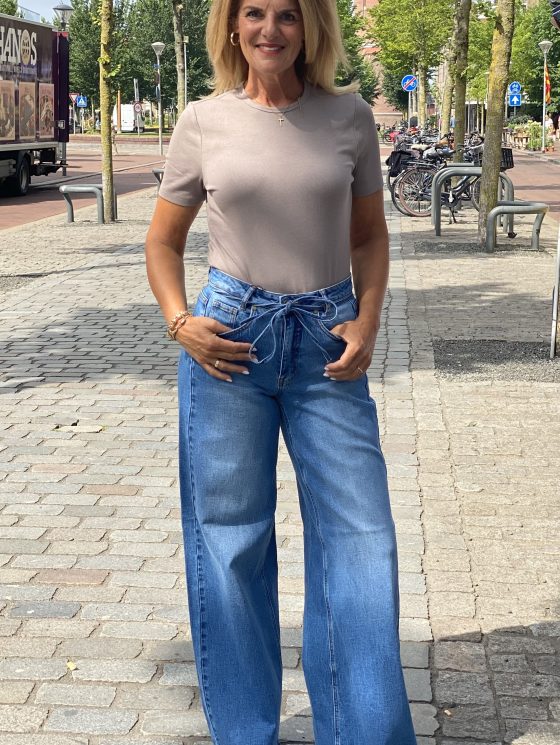 Mi Piace Basic T-shirt taupe 2020056 - Afbeelding 2